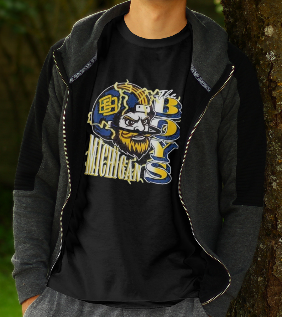 Michigan Lightning The Boys Football Helmet T-Shirt