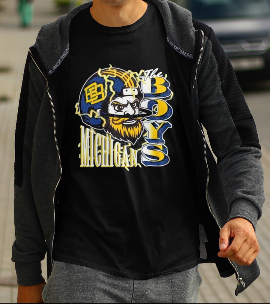 Michigan Lightning The Boys Football Helmet T-Shirt