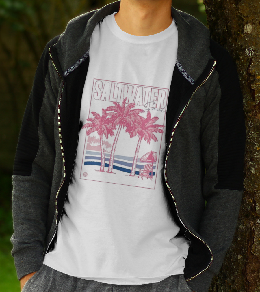 Saltwater Soul Palms And Waves Scene T-Shirt