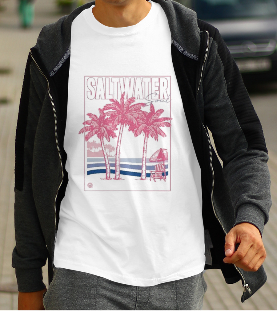 Saltwater Soul Palms And Waves Scene T-Shirt