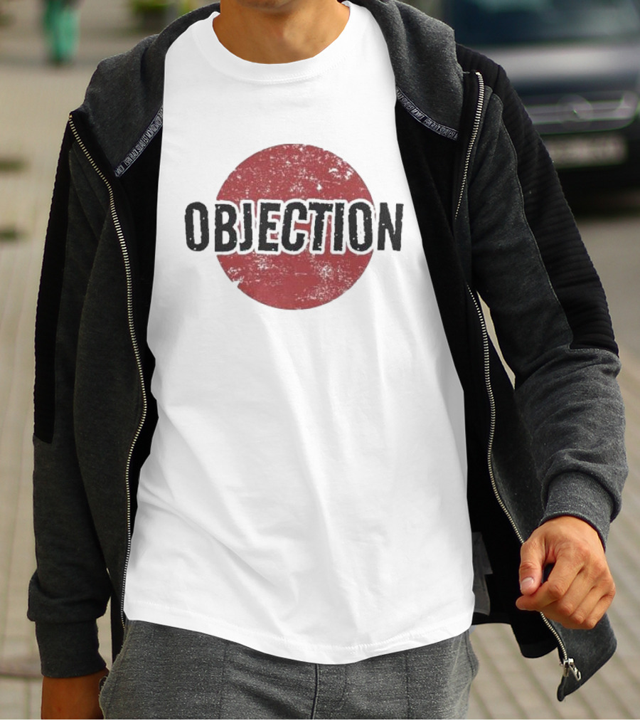 Objection Distressed Red Circle Manmarzee T-Shirt