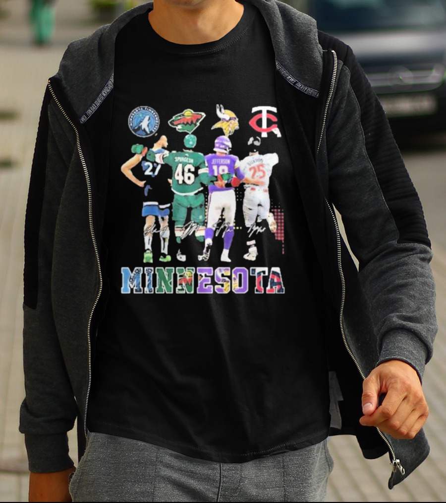 Minnesota Timberwolves Wild Vikings Twins Signature T-Shirt