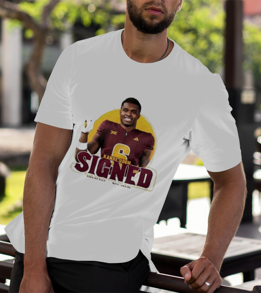 Kanye Udoh Signed Running Back Mays Landing Nj Football Player Number 6 T-Shirt