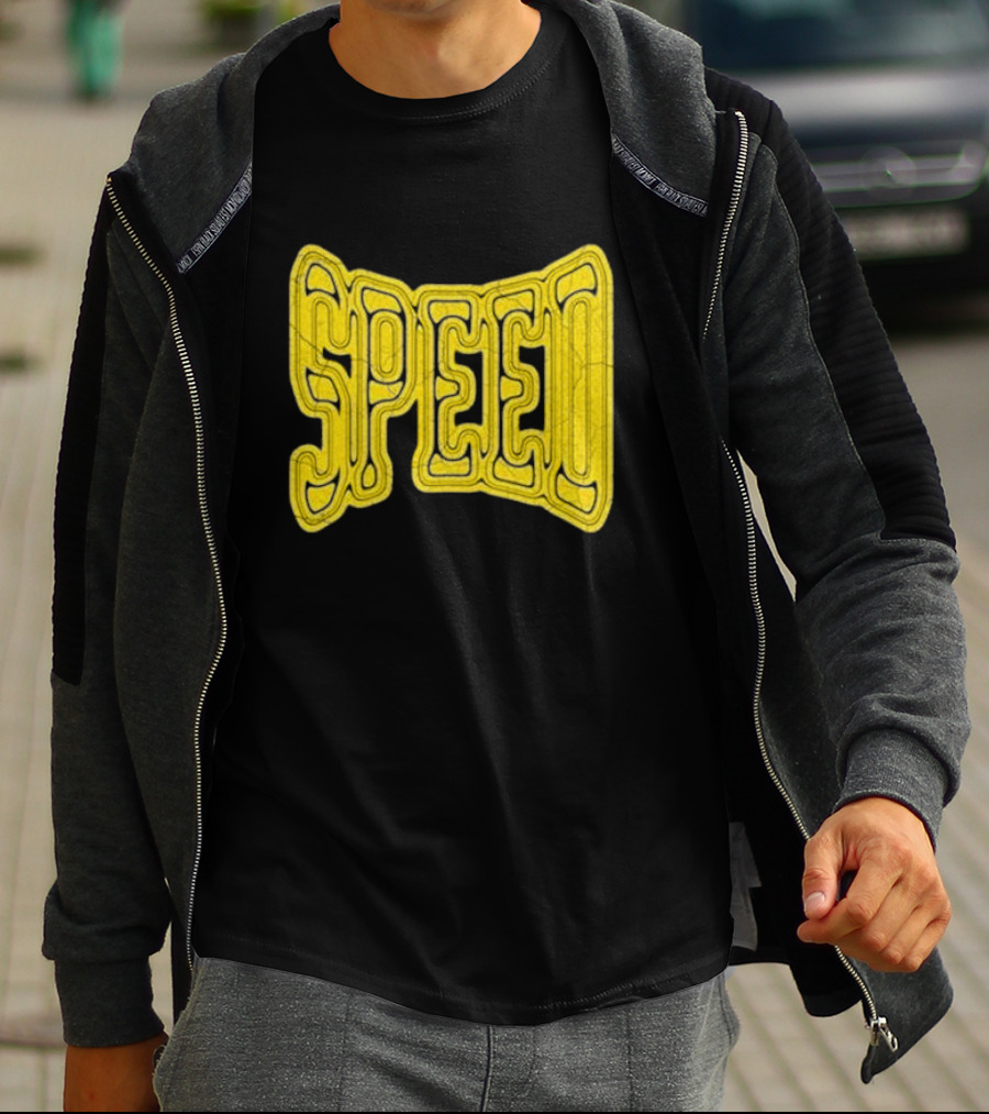 Ishowspeed Speed Gold Text Logo Bold Typography T-Shirt