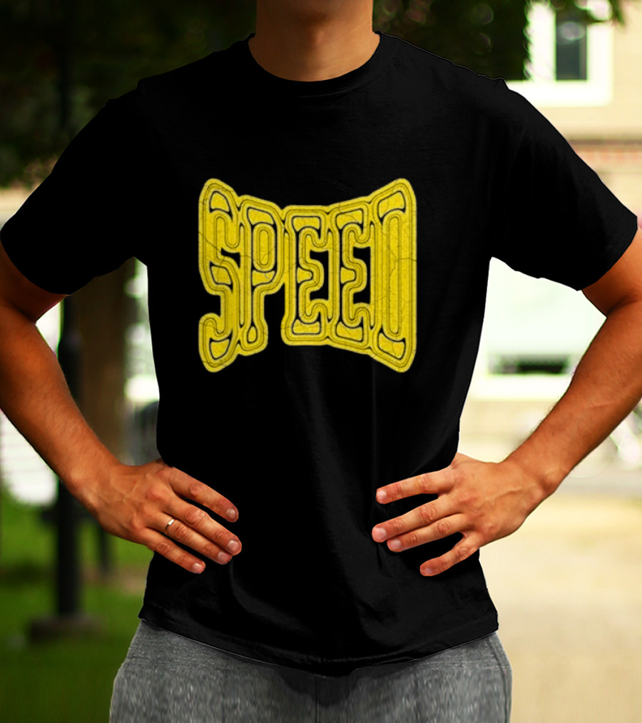 Ishowspeed Speed Gold Text Logo Bold Typography T-Shirt