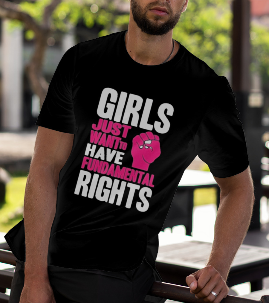 Cyndi Lauper Girls Just Want To Have Fundamental Rights Raised Fist Empowerment T-Shirt