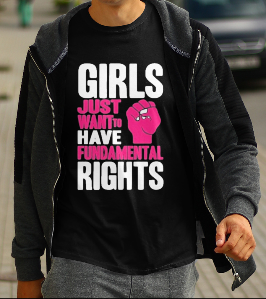 Cyndi Lauper Girls Just Want To Have Fundamental Rights Raised Fist Empowerment T-Shirt