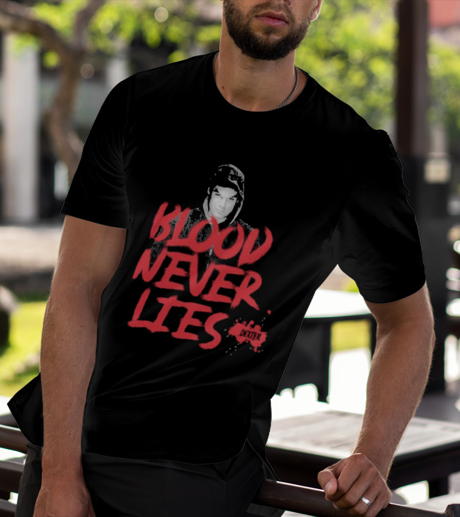 Dexter Blood Never Lies Hoodie Portrait Spatter T-Shirt