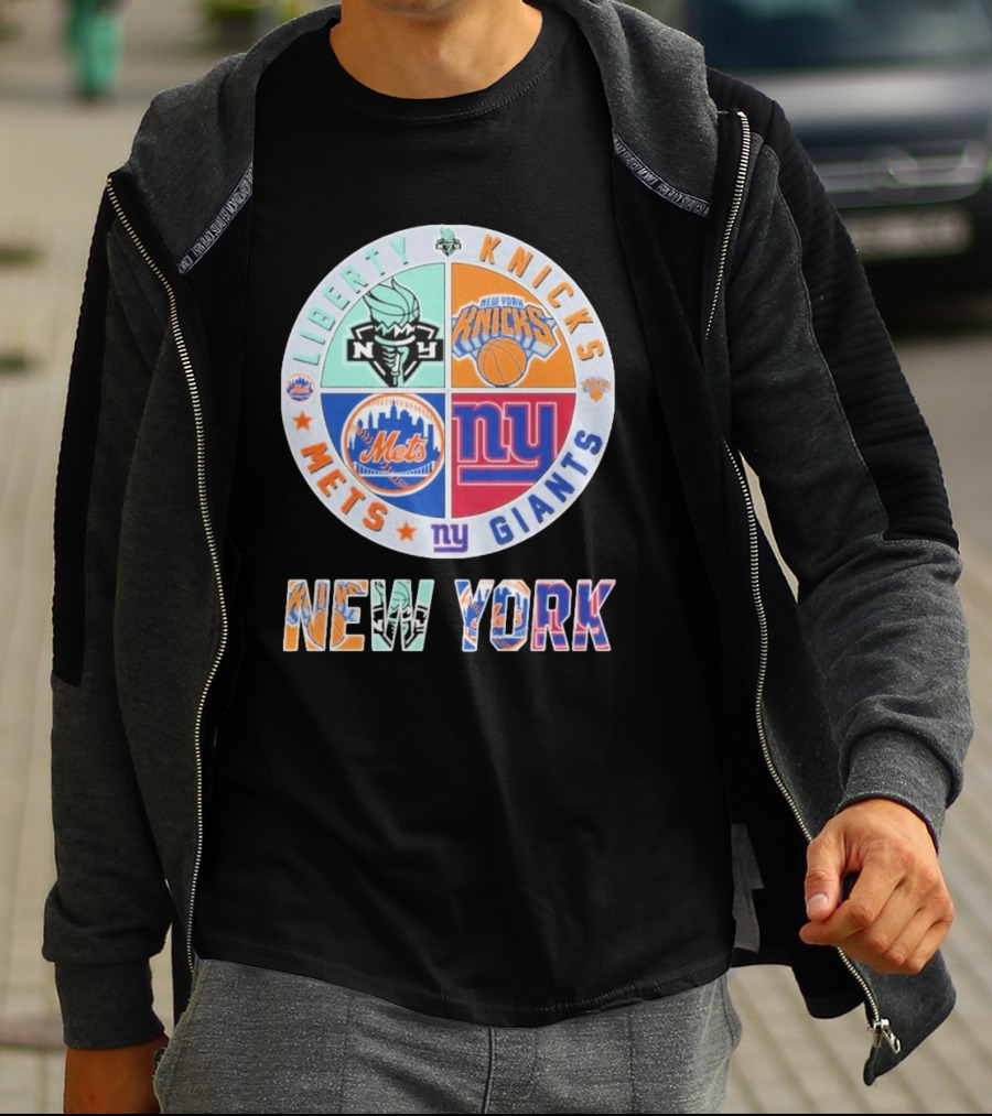 New York Liberty Knicks Mets Giants Yankees T-Shirt