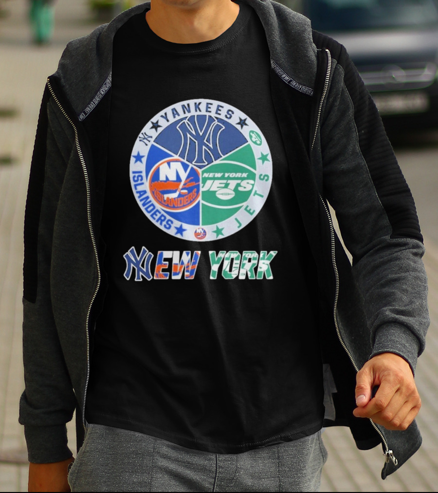 Yankees Islanders Jets New York Yankees X New York Jets X New York Islanders T-Shirt