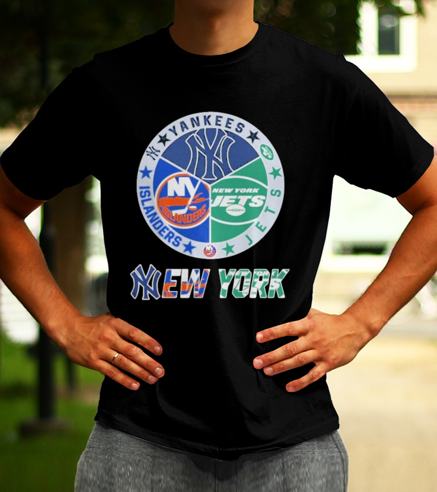 Yankees Islanders Jets New York Yankees X New York Jets X New York Islanders T-Shirt
