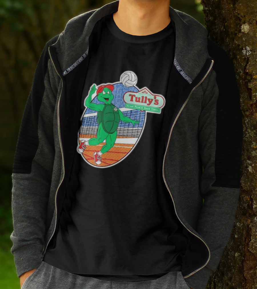 Tully’s Volleyball Great Food And Good Times Turtle Player T-Shirt