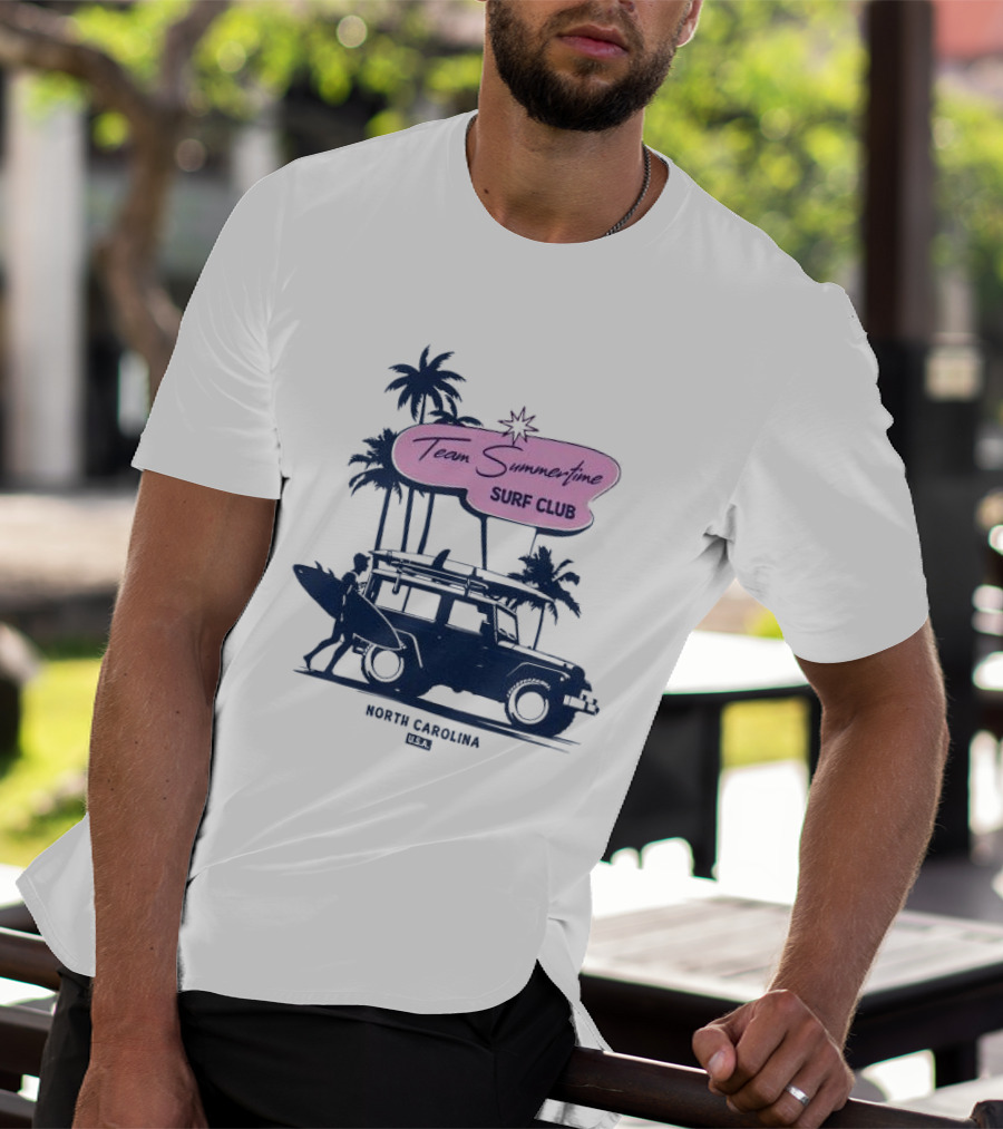 Team Summertime Surf Club Jeep Adventure North Carolina USA T-Shirt