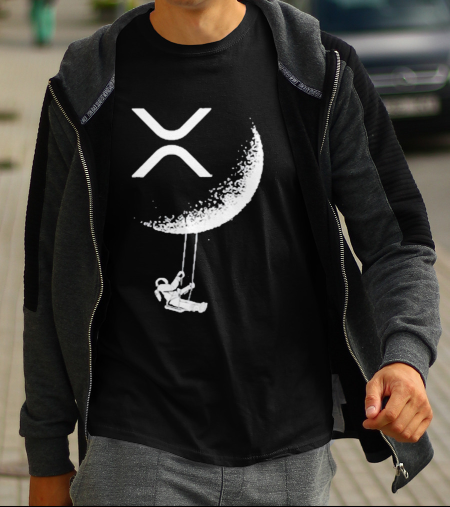 X-Moon Astronaut Swinging Beneath Lyndsey Wearing's Symbolic T-Shirt