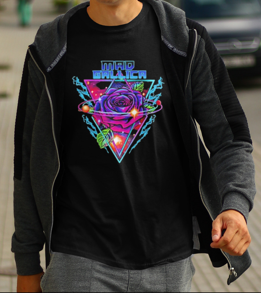 Mad Gallica Cosmic Rose Nebula Triangle T-Shirt