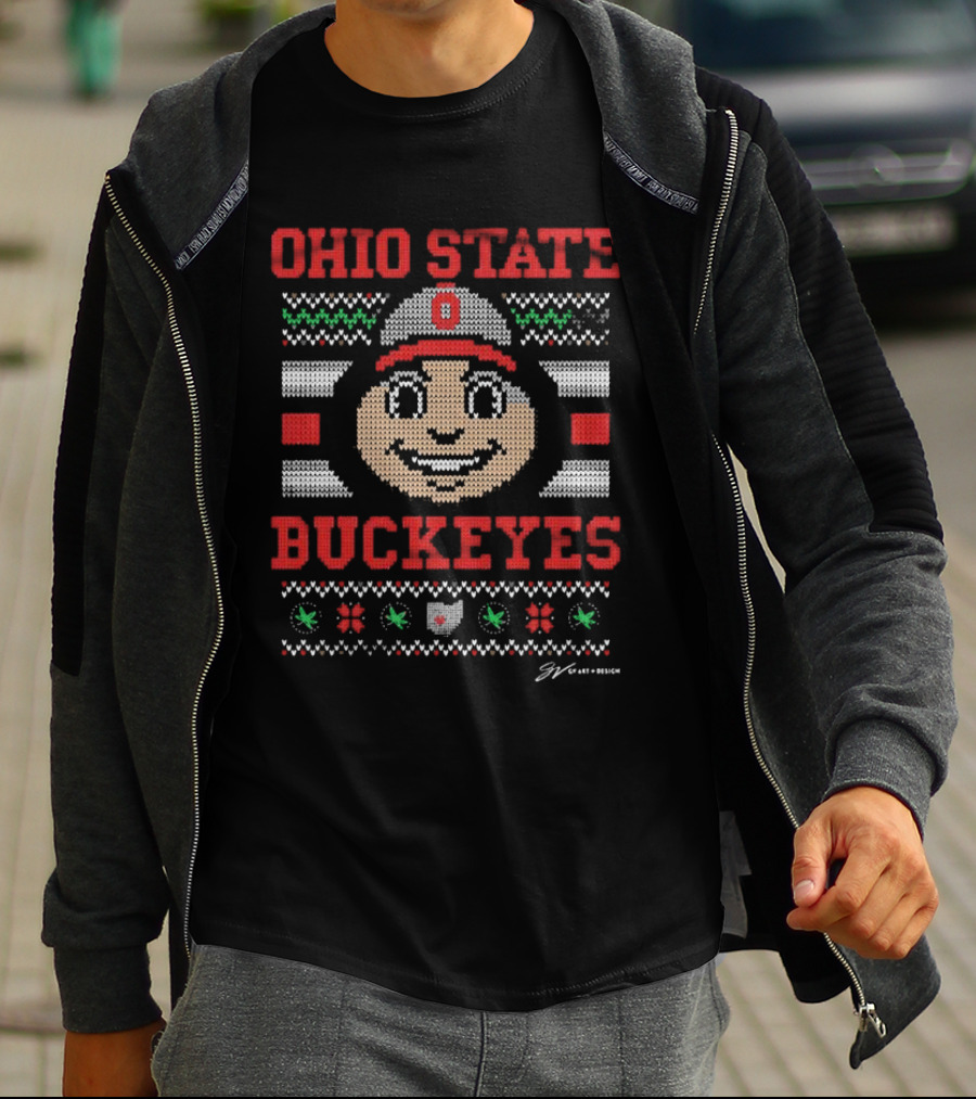 Ohio State Buckeyes Brutus Ugly Christmas T-Shirt
