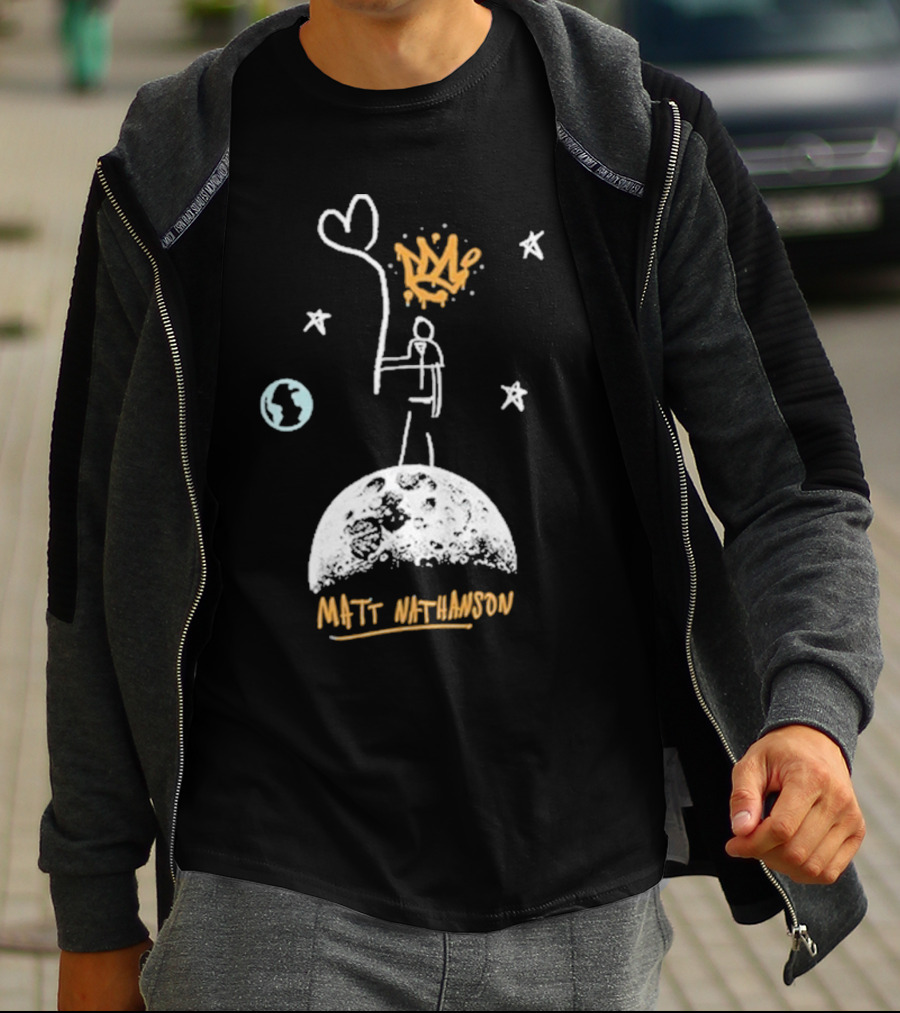 Matt Nathanson King Of Unsimple Moon Art With Earth And Crown T-Shirt