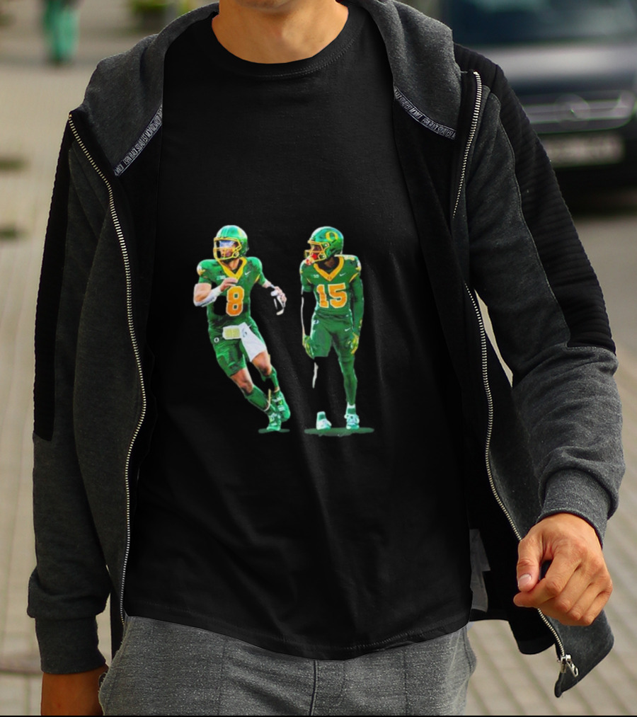 Oregon Ducks No 1 Seed College Football Playoff Players In Green Uniforms T-Shirt