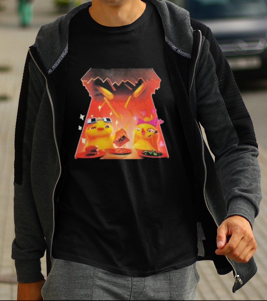 Quack And Lola Love For Food Adventure With Fries And Burgers T-Shirt