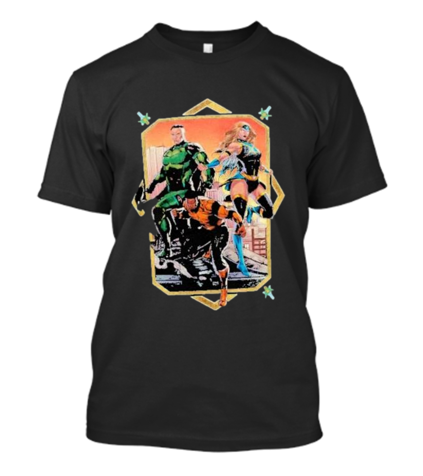 Rippaverse Trinity Unleashed Dynamic Superhero Trio Epic T-Shirt