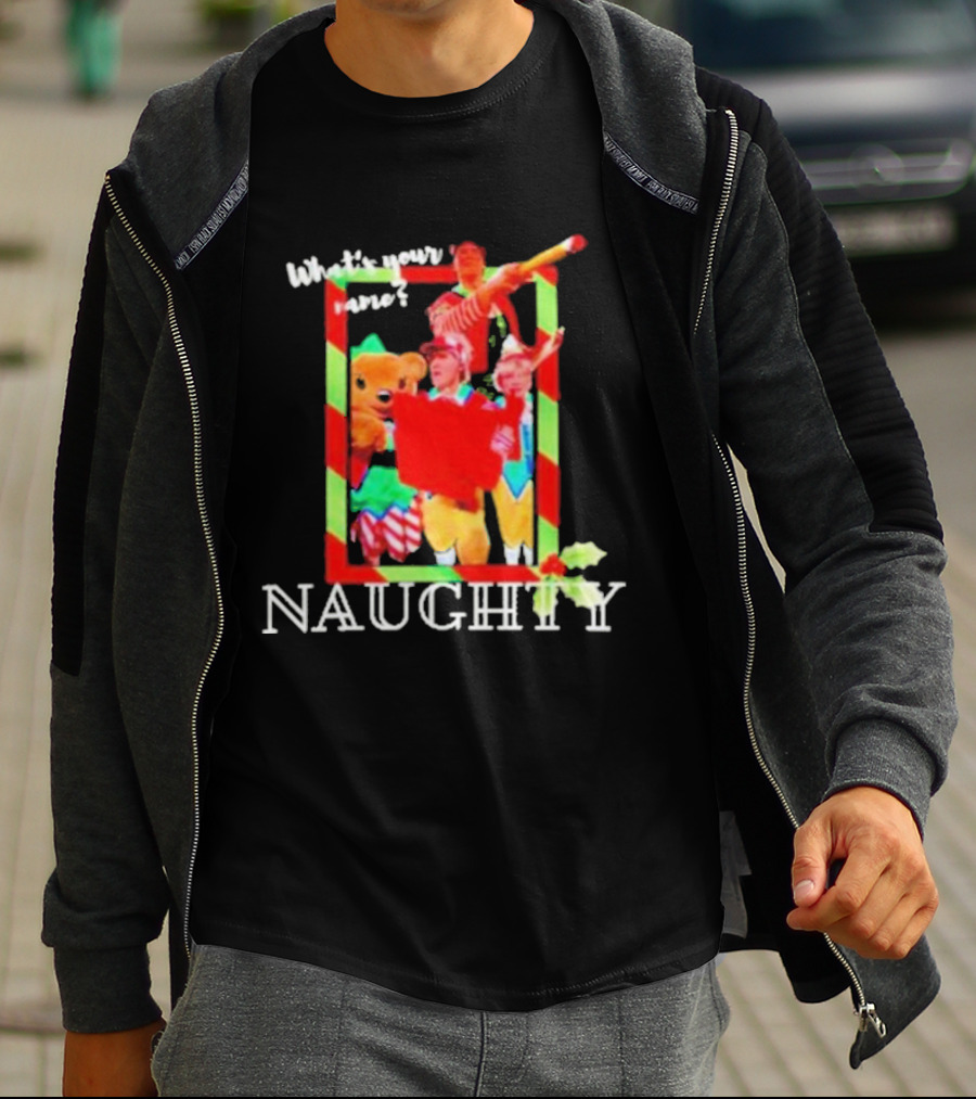 What’s Your Name Naughty Tally The Elf Santa T-Shirt