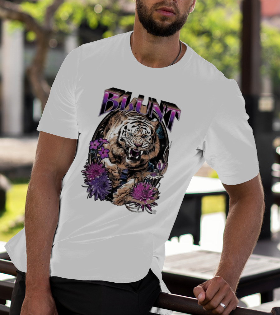 BLunt Fierce Tiger With Flowers T-Shirt