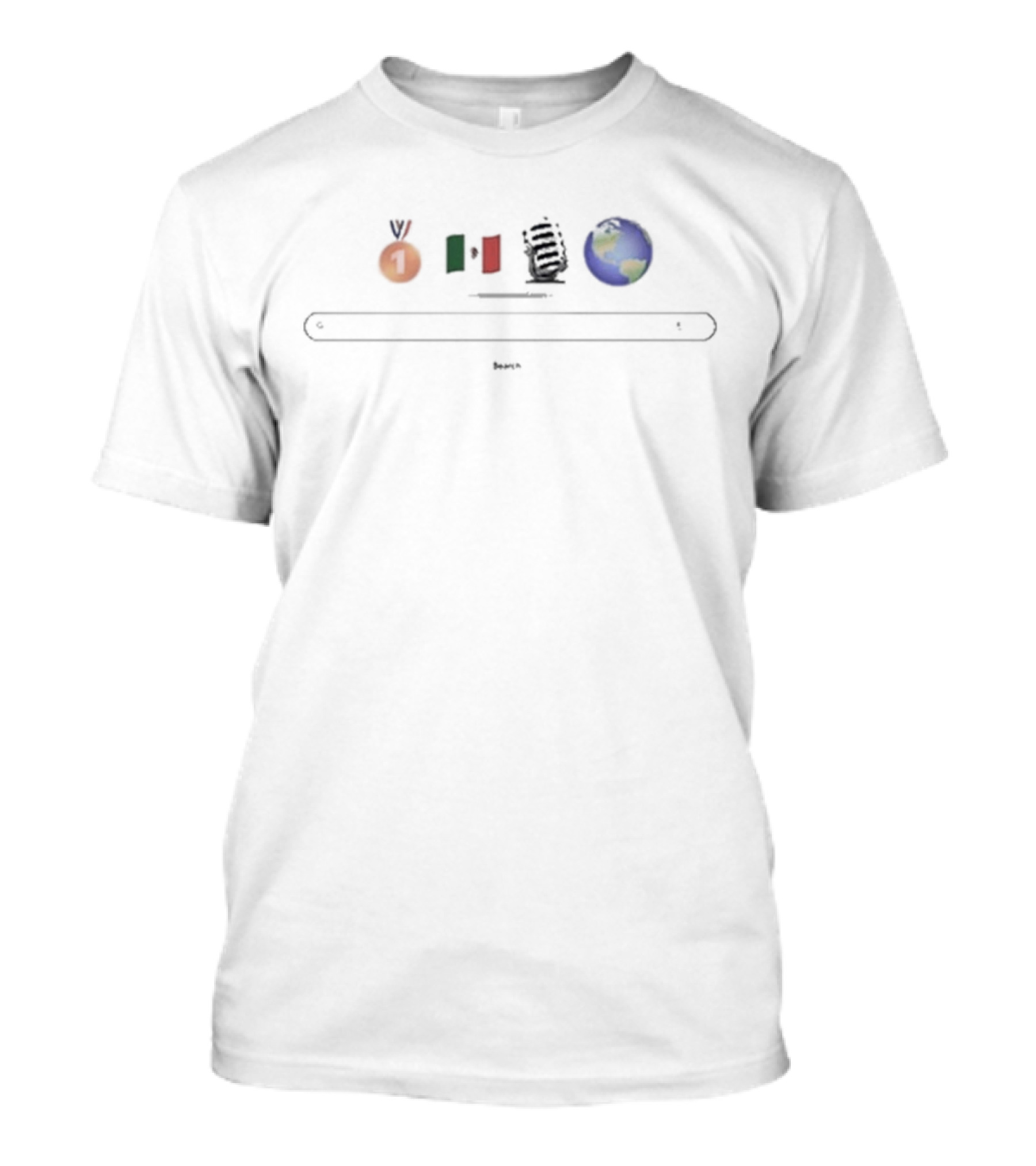La Platica Podcast Emoji Mexican Flag Planet Search T-Shirt