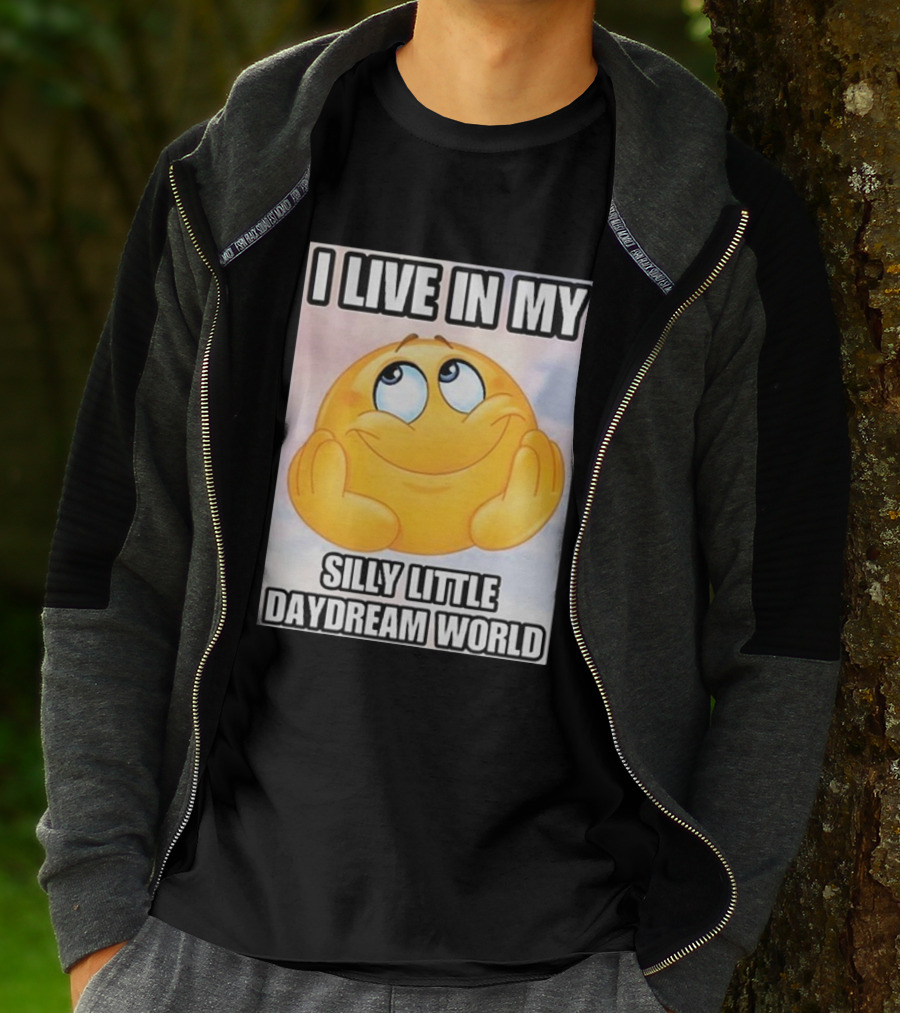 I Live In My Silly Little Daydream World Emoji T-Shirt