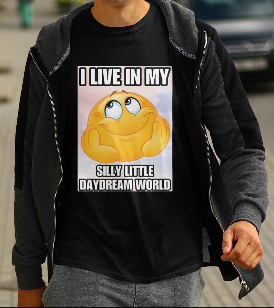 I Live In My Silly Little Daydream World Emoji T-Shirt