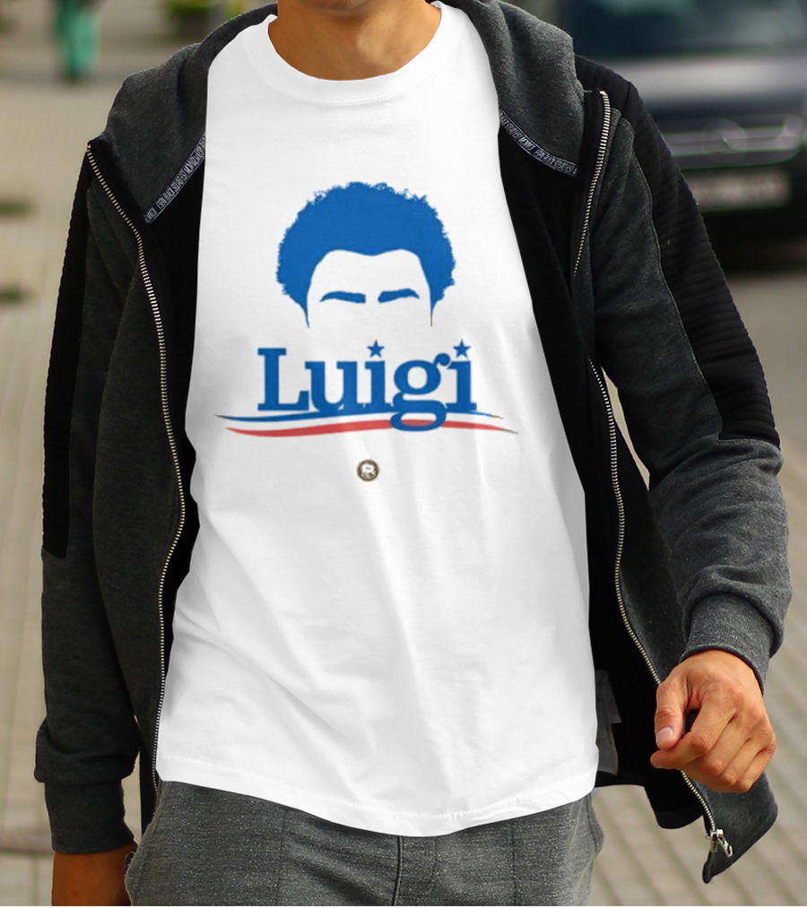 Luigi Meme Industrial Complex Blue Hair Mustache T-Shirt
