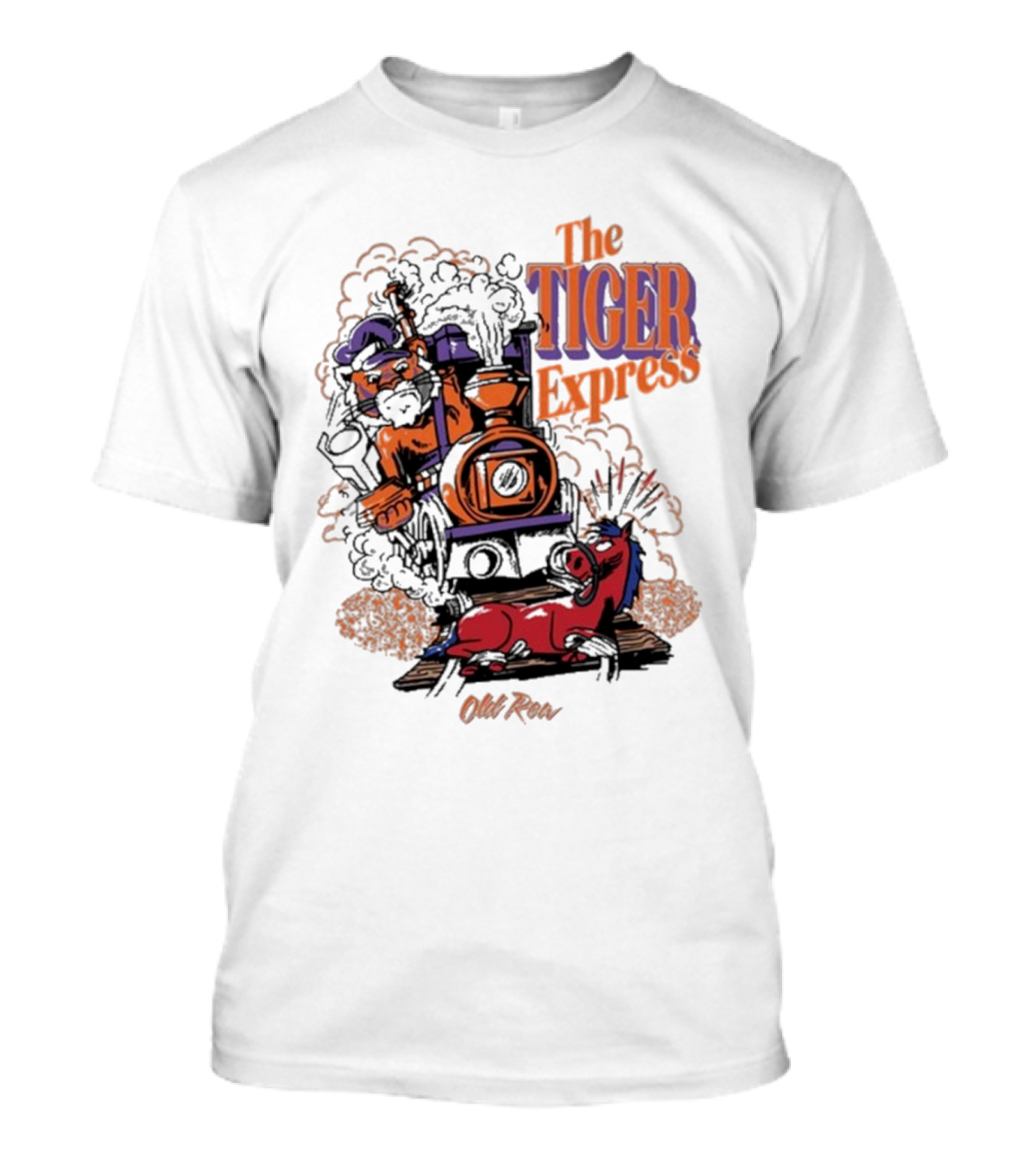 The Tiger Express Old Row Tiger Engineer With Train And Horse T-Shirt