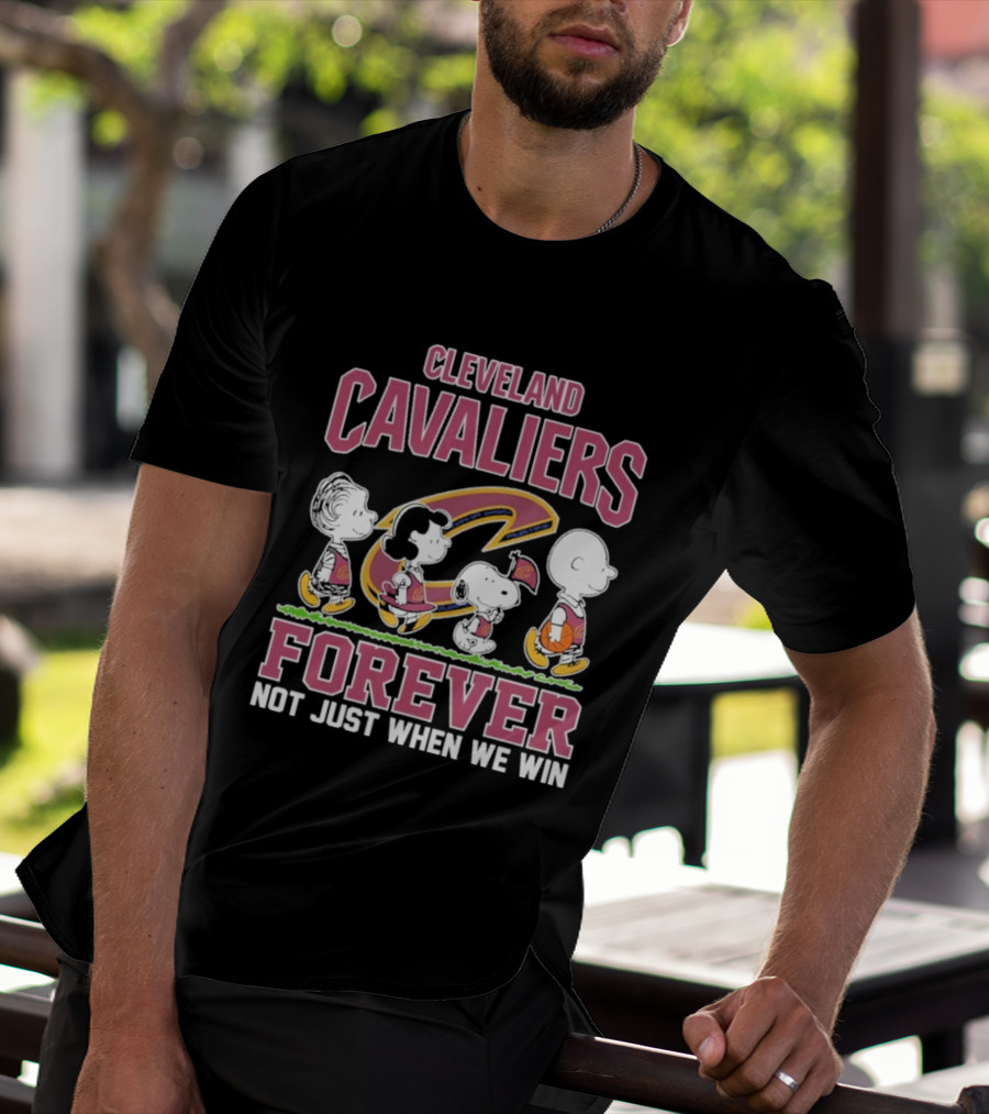 Cleveland Cavaliers Forever Not Just When We Win Peanuts Characters Walking Basketball Retro T-Shirt
