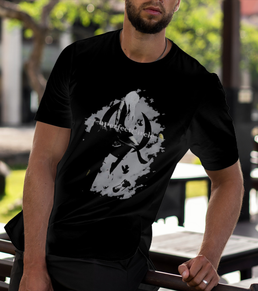 A Perfect Circle Grunge Style Angel Figure With Crescent T-Shirt