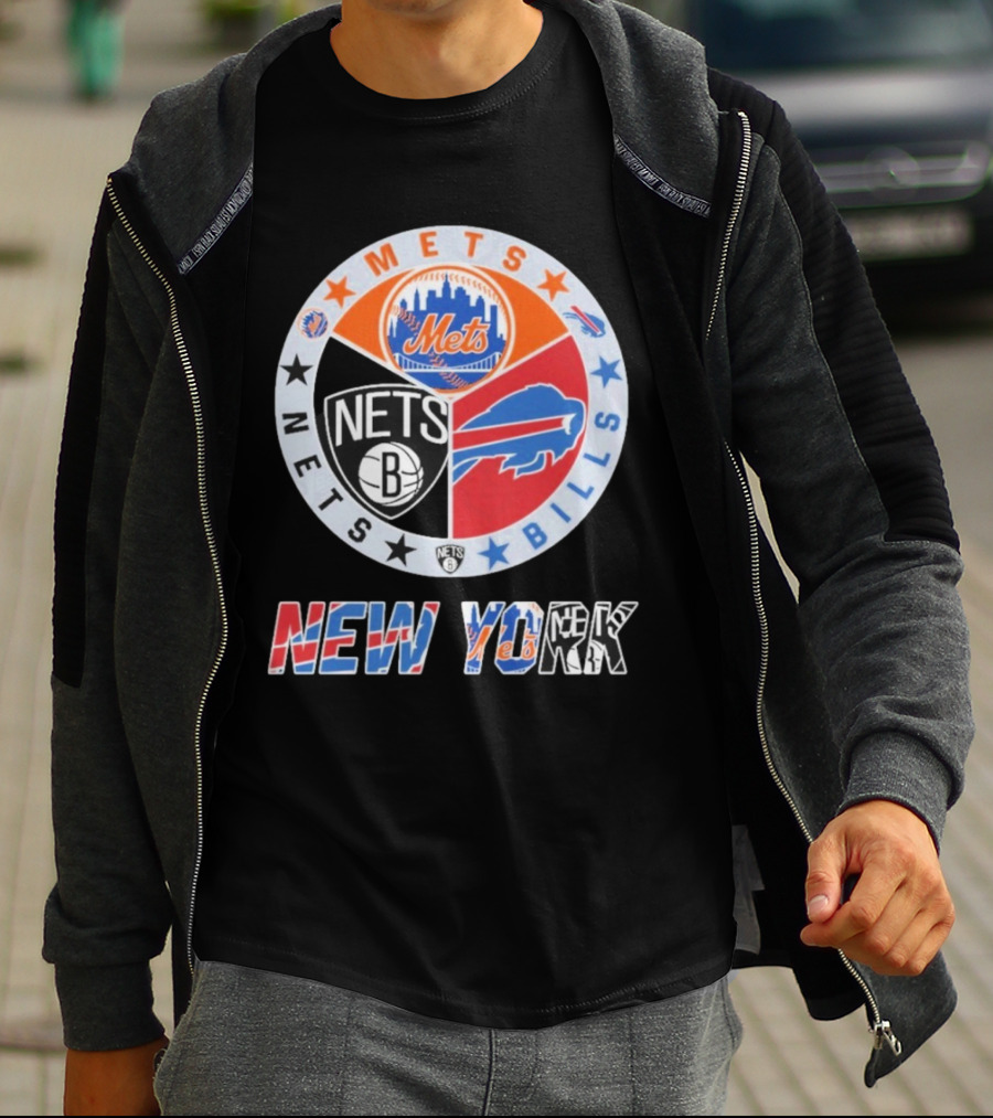 Brooklyn Nets New York Mets Buffalo Bills New York Fan Gear T-Shirt