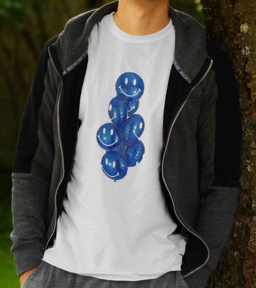 Smiley Celebration Blue Balloons T-Shirt