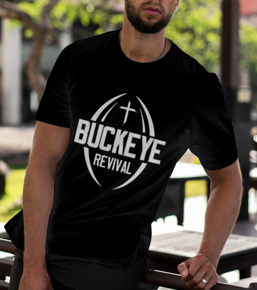 Buckeye Revival Football Faith Cross Emblem T-Shirt
