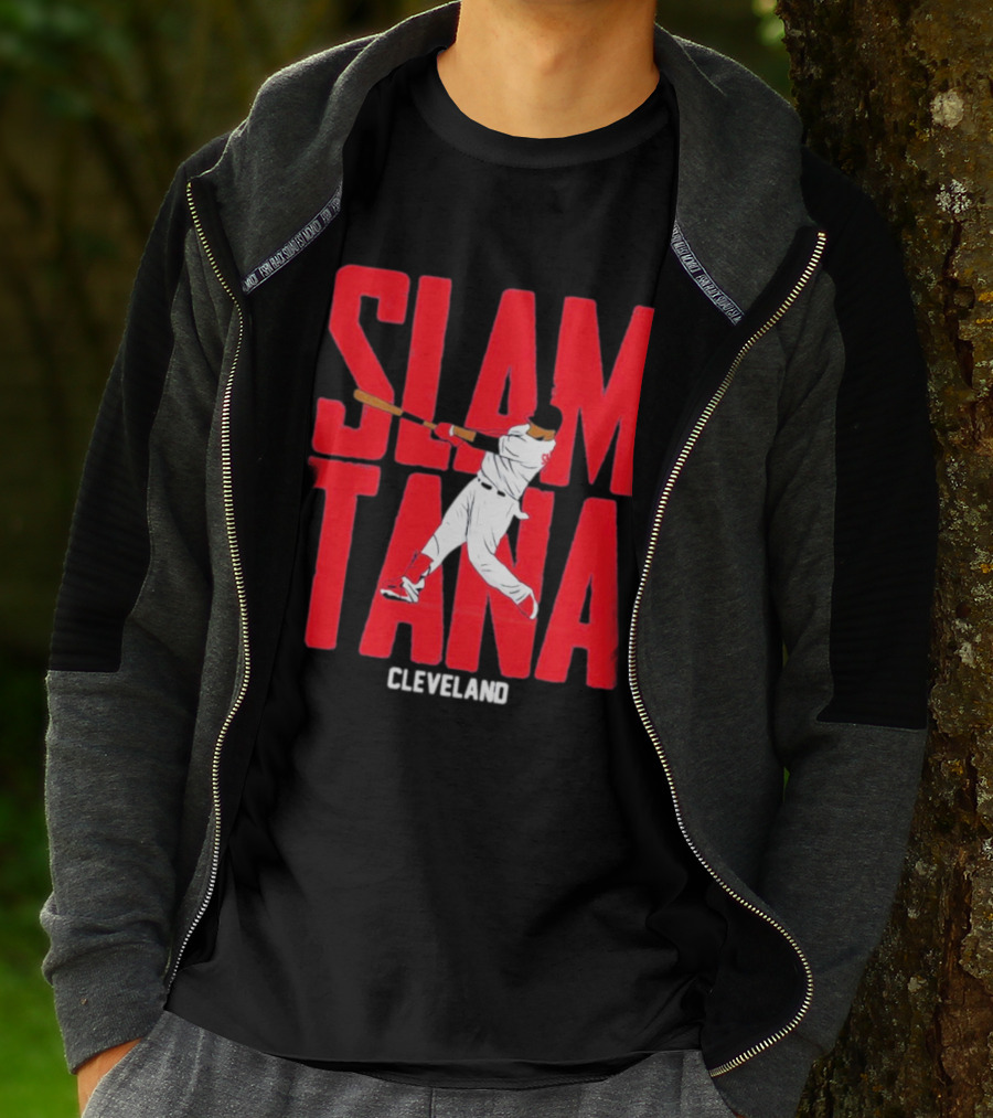 Carlos Santana Cleveland Baseball Slamtana Player T-Shirt
