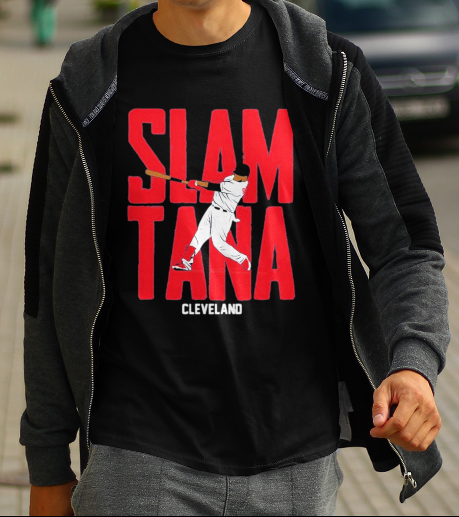 Carlos Santana Cleveland Baseball Slamtana Player T-Shirt