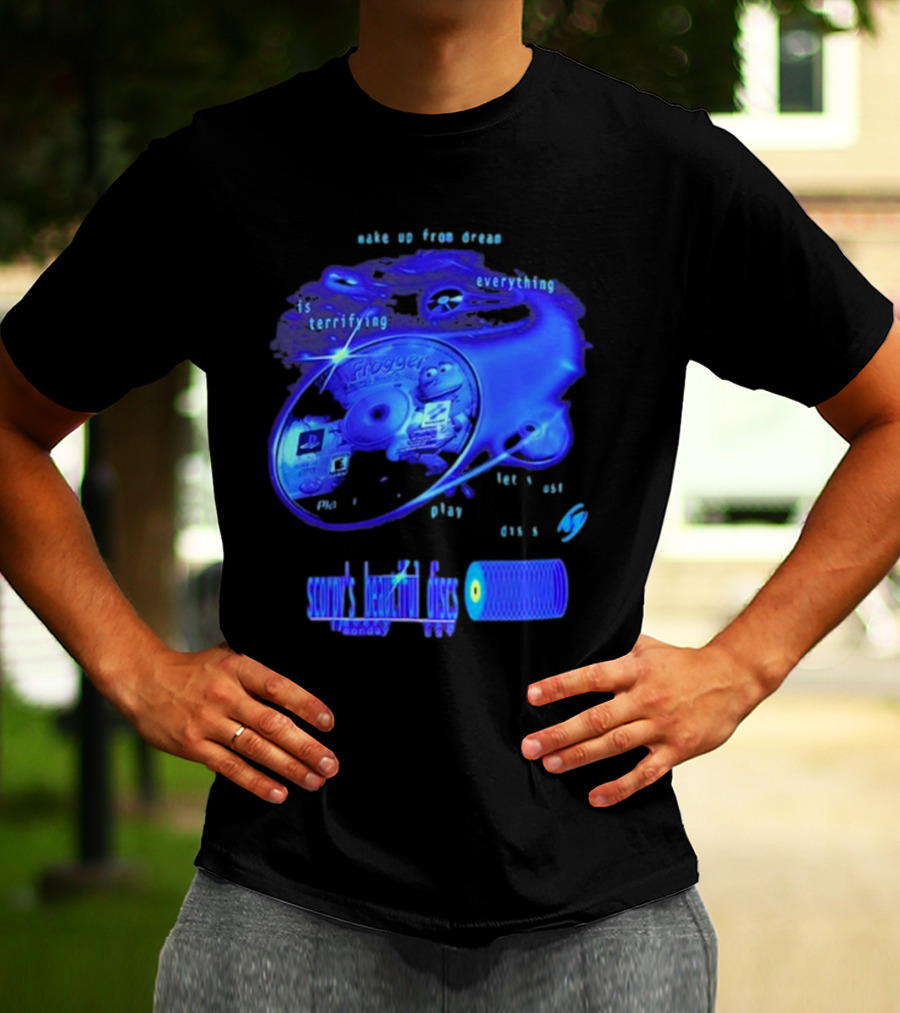 Frogger Everything Is Terrifying Let Yourself Play Scruff's Beautiful Discs CHANNEL17 T-Shirt