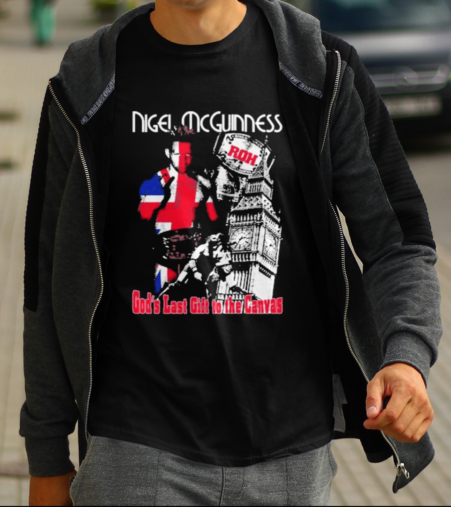 Nigel McGuinness ROH God's Last Gift To The Canvas Union Jack Big Ben T-Shirt