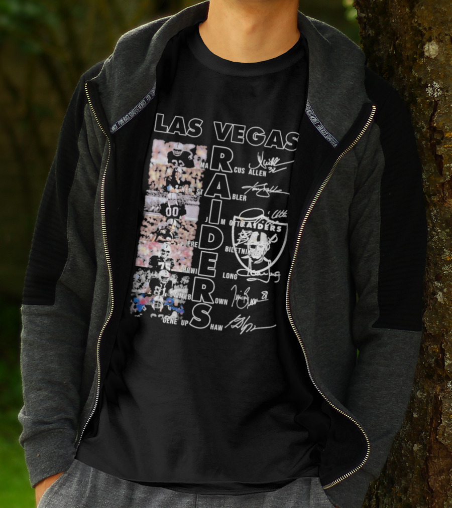 Las Vegas Raiders Marcus Allen Ken Stabler Fred Biletnikoff Howie Long Tim Brown Gene Upshaw Signature Football Legends T-Shirt