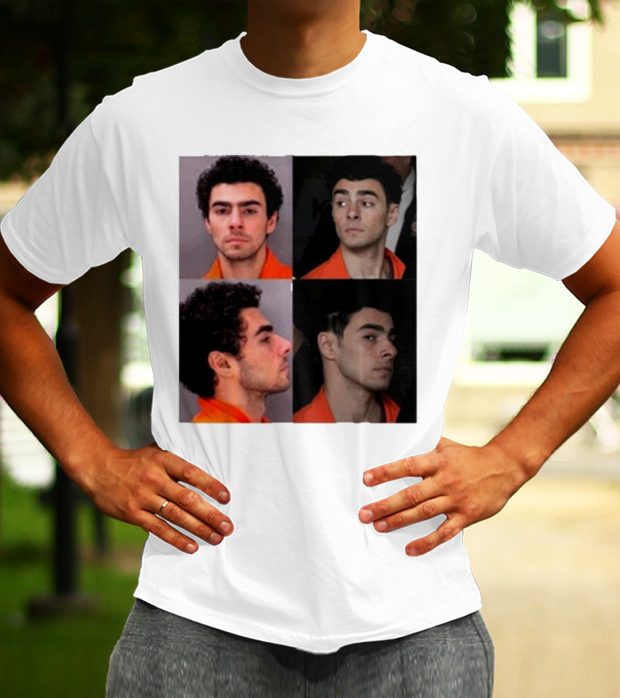 Multifaceted Expression Of Luigi Mangione In Orange Attire T-Shirt