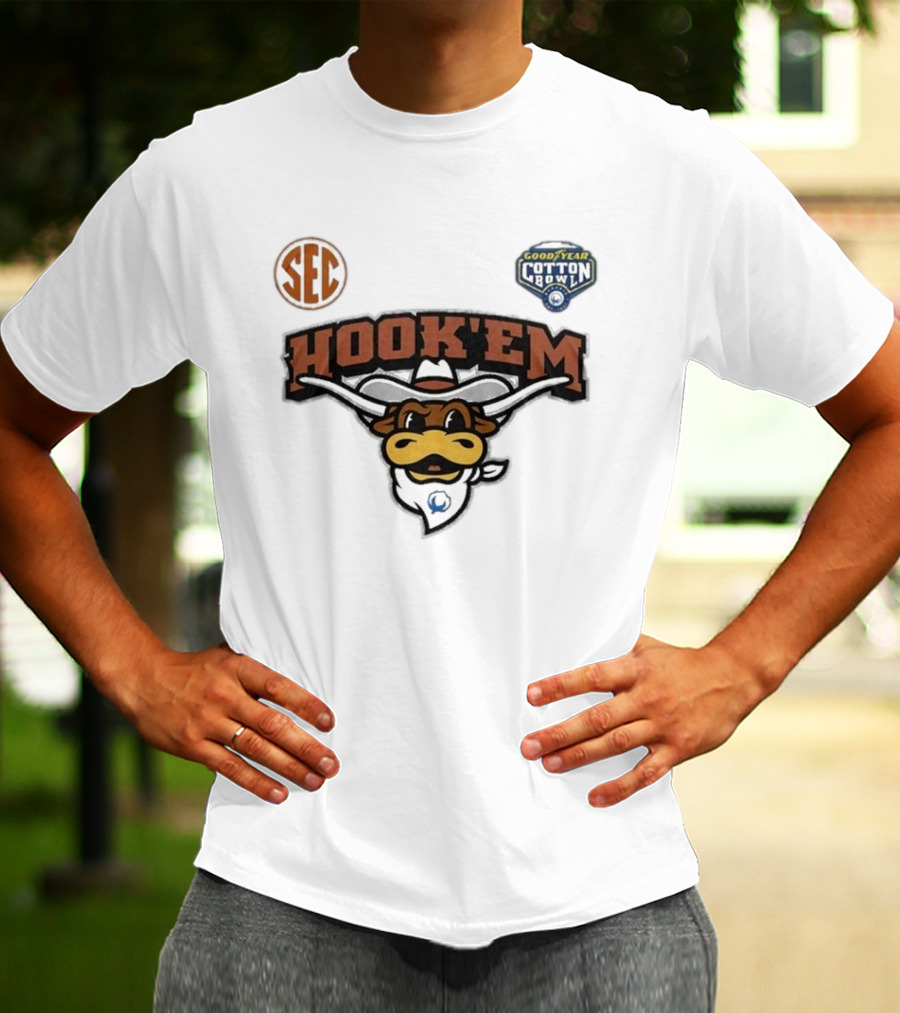 SEC Hook 'Em Texas Longhorns Goodyear Cotton Bowl 2025 T-Shirt