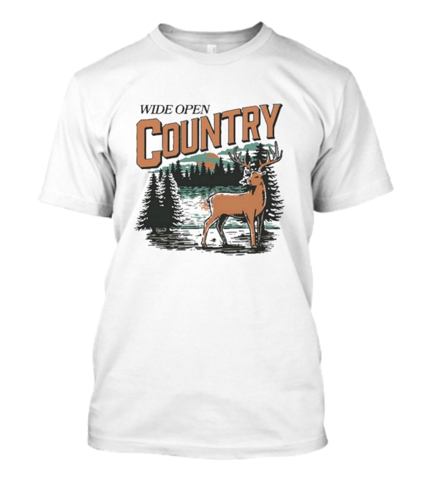 Wide Open Country Deer Scenic Wilderness T-Shirt