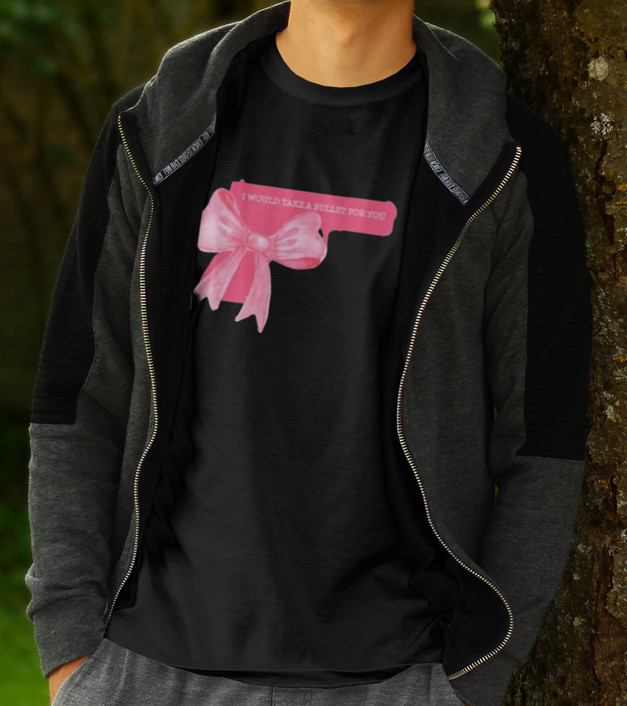 Madison Beer Type Merch Pink Gun Bow I Would Take A Bullet For You T-Shirt