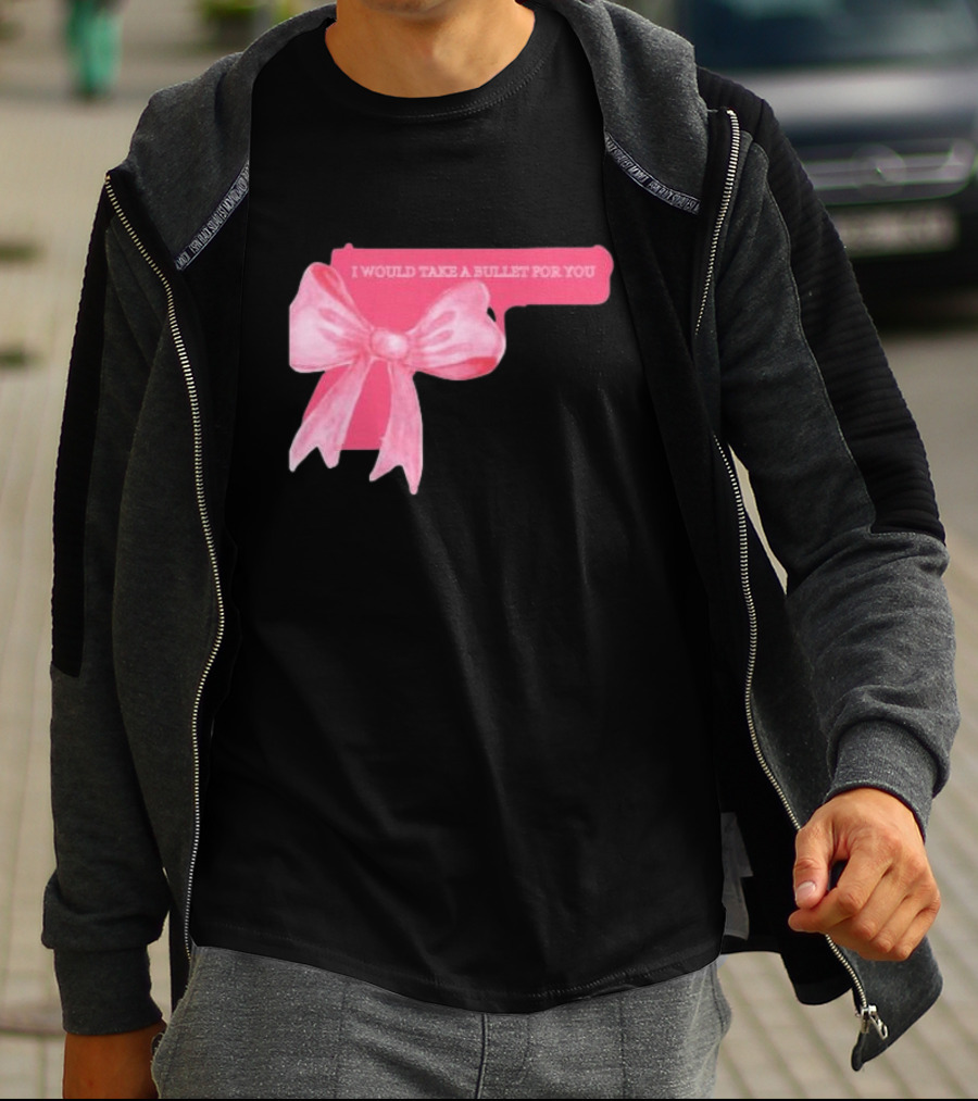 Madison Beer Type Merch Pink Gun Bow I Would Take A Bullet For You T-Shirt