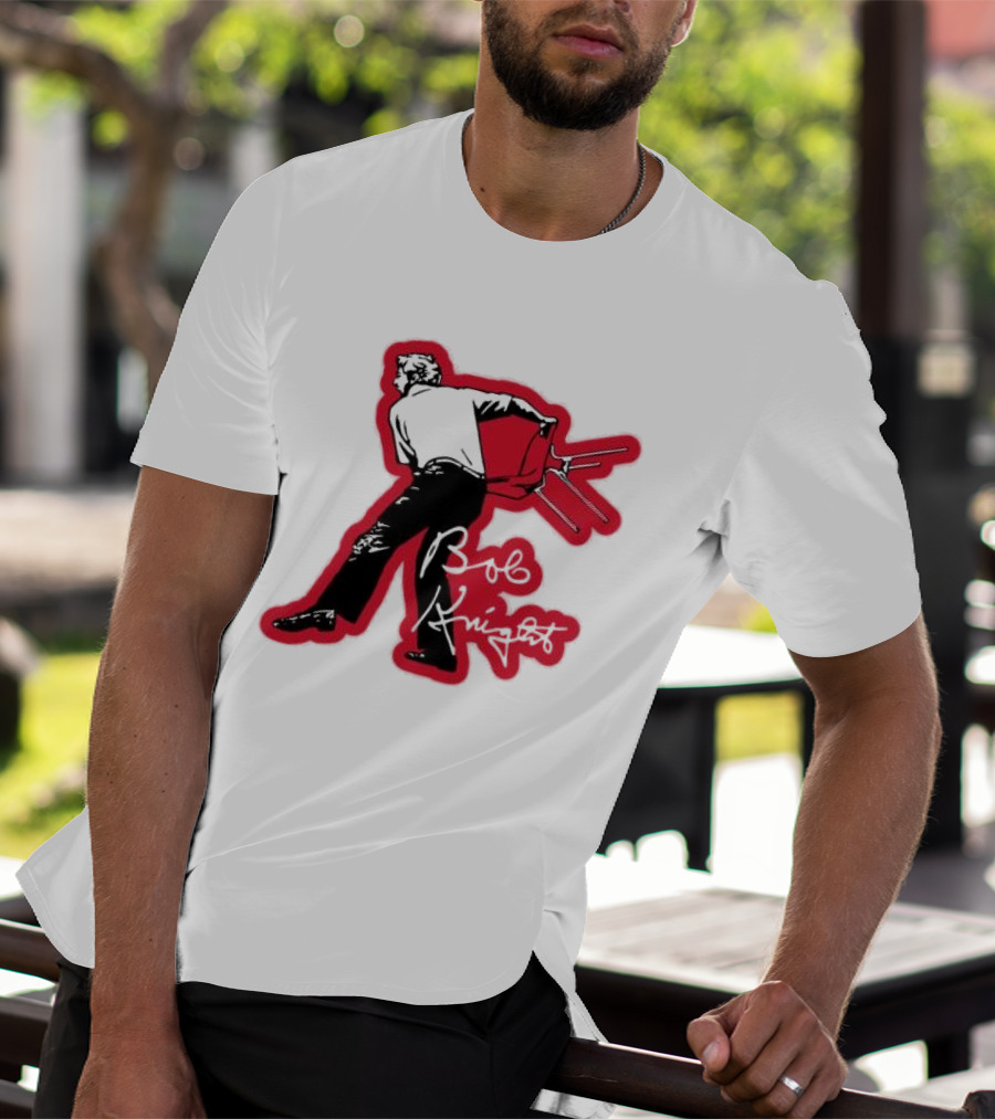 Bob Knight Throwing Chair Basketball Iconic Moment T-Shirt