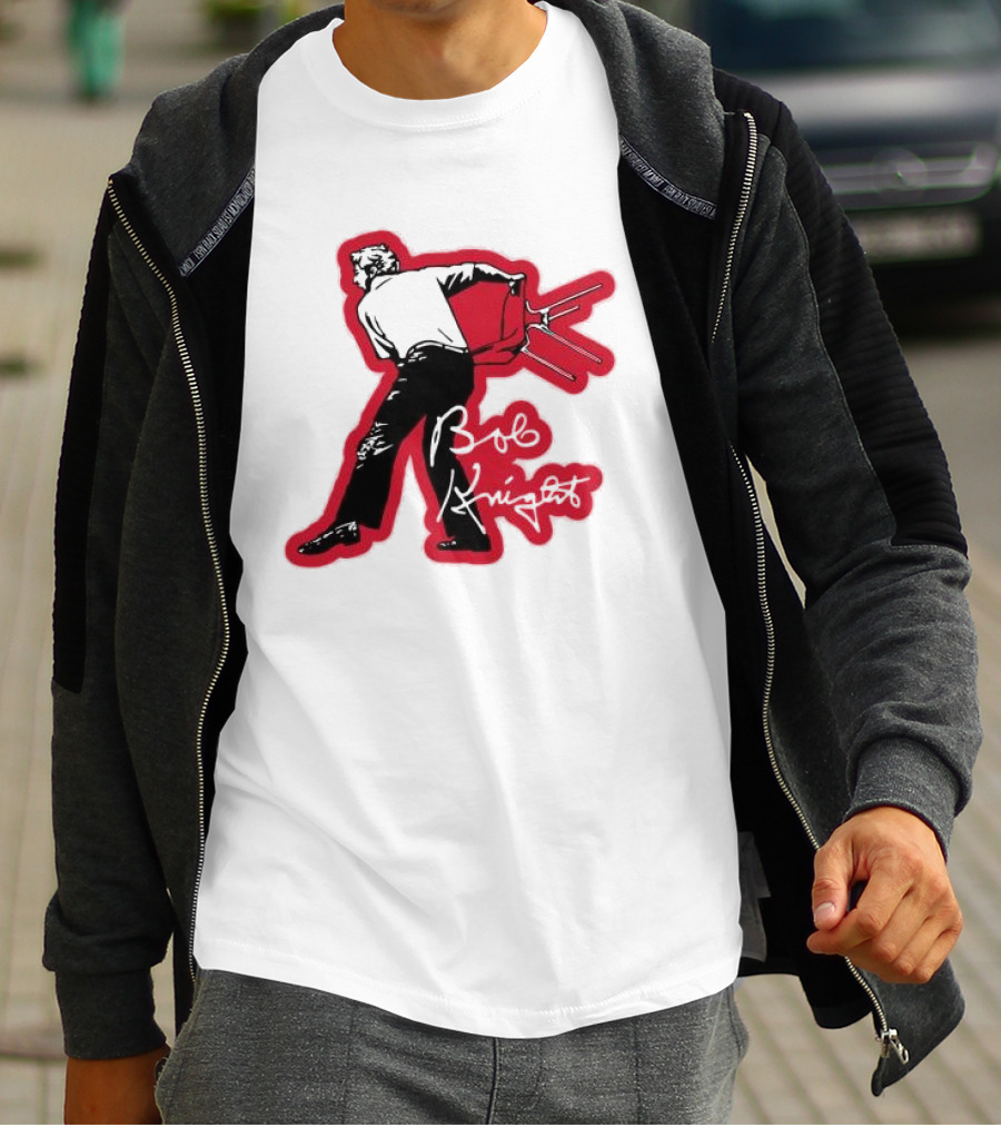 Bob Knight Throwing Chair Basketball Iconic Moment T-Shirt