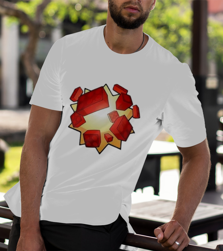 Unusual Worldwide Bloxxer Exploding Red Brick T-Shirt