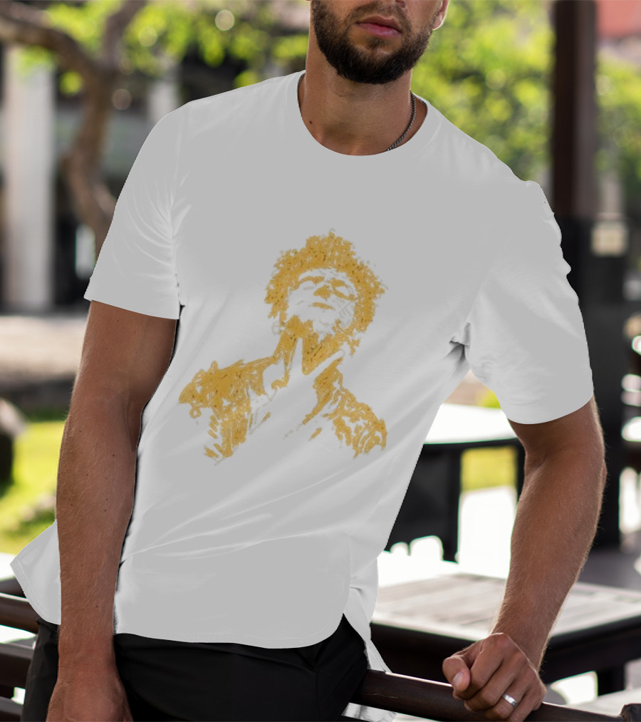 Anthony Green California Fire Relief Fund Charity Portrait Yellow Sketch T-Shirt